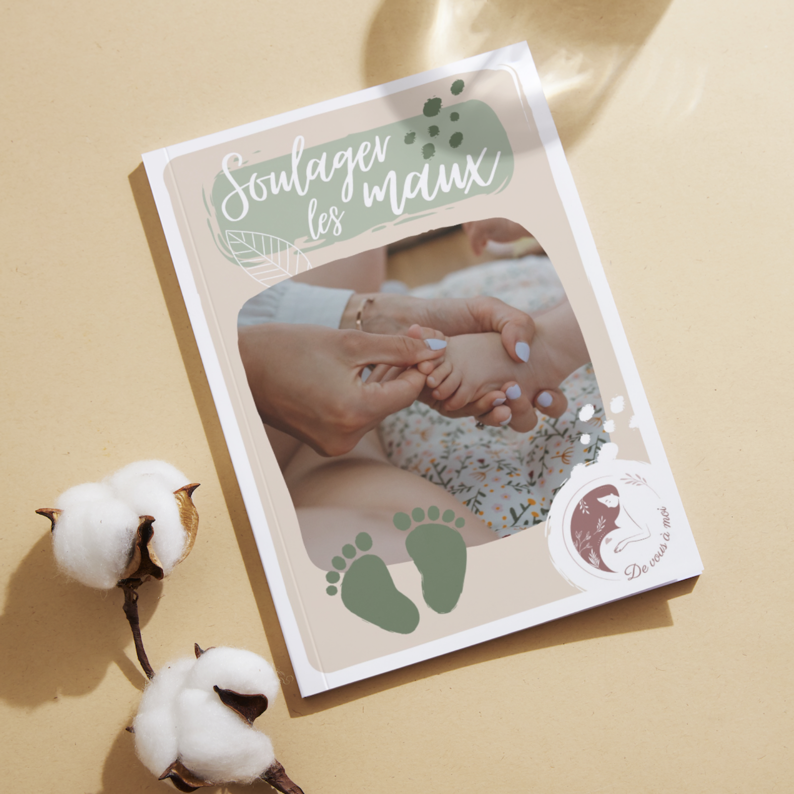 Conception template sur Canva, De vous à moi / Livrets Massages Bébé